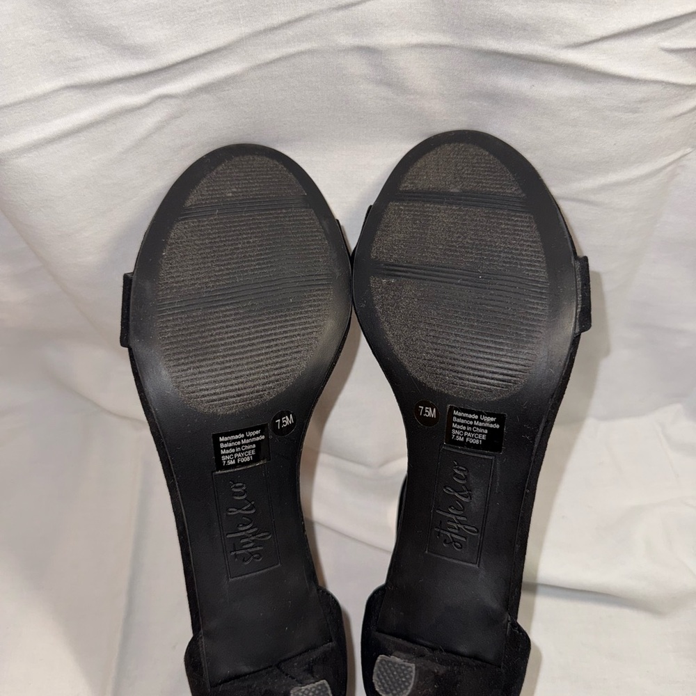 Style & Co. Black and Tan Heels Sleek Minimalist Design - Picture 7 of 8